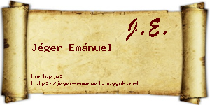 Jéger Emánuel névjegykártya